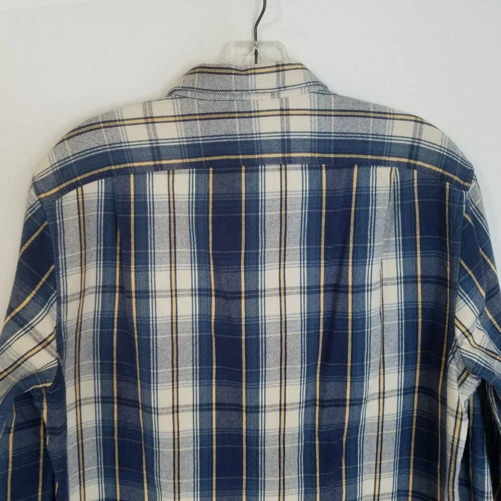 J Crew Midweight Plaid Flannel Shirt Slim Fit Mens‎ Size Medium